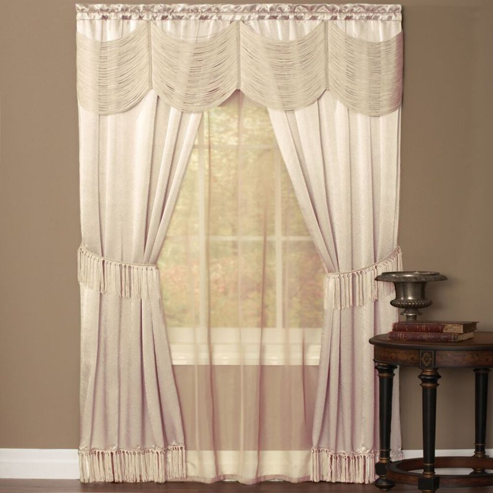 Ben&Jonah Collection Halley 6 Piece Window Curtain Set - 56x84 - Ivory